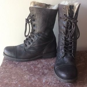 All Saints Shearling Military Boot